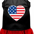 American Flag Heart Screen Print Dress Black with Red Med (12)