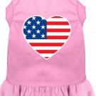 American Flag Heart Screen Print Dress Light Pink XL (16)
