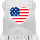 American Flag Heart Screen Print Dress White XS (8)