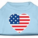 American Flag Heart Screen Print Shirt Baby Blue XS (8)