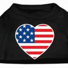 American Flag Heart Screen Print Shirt Black  Lg (14)