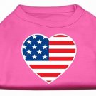 American Flag Heart Screen Print Shirt Bright Pink XXXL (20)