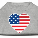 American Flag Heart Screen Print Shirt Grey XL (16)
