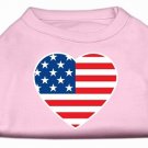 American Flag Heart Screen Print Shirt Light Pink Med (12)
