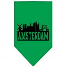 Amsterdam Skyline Screen Print Bandana Emerald Green Large