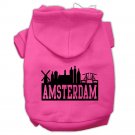 Amsterdam Skyline Screen Print Pet Hoodies Bright Pink Size XL (16)