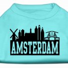 Amsterdam Skyline Screen Print Shirt Aqua XL