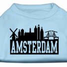 Amsterdam Skyline Screen Print Shirt Baby Blue XS