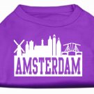 Amsterdam Skyline Screen Print Shirt Purple XL