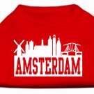 Amsterdam Skyline Screen Print Shirt Red XL
