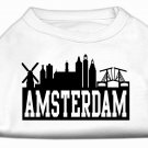 Amsterdam Skyline Screen Print Shirt White Med