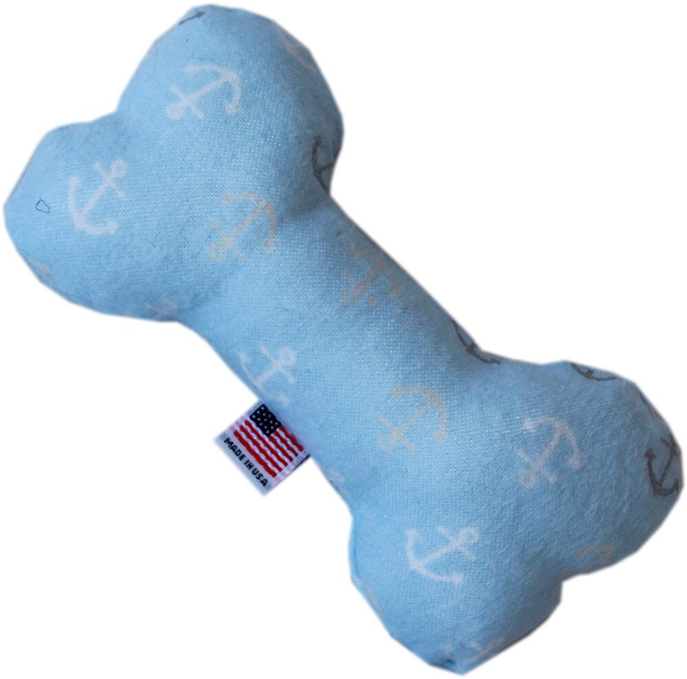 Anchors 6 inch Bone Dog Toy Baby Blue