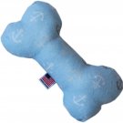 Anchors 6 inch Bone Dog Toy Baby Blue
