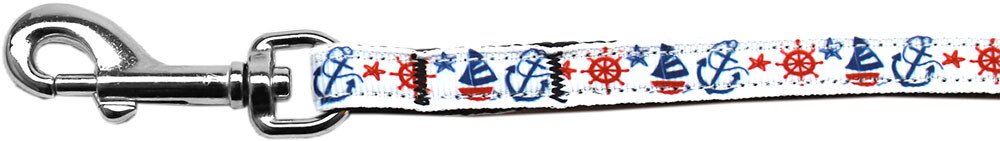 Anchors Away Nylon Ribbon Dog Collar XL