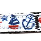 Anchors Away Nylon Ribbon Dog Collar XL