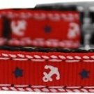Anchors Nylon Dog Collar with classic buckle 3/8"" Red Size 12