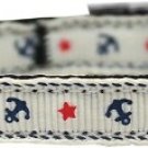 Anchors Nylon Dog Collar with classic buckle 3/8"" White Size 16