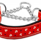 Anchors Nylon Ribbon Collar Martingale White Large