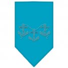Anchors Rhinestone Bandana Turquoise Small