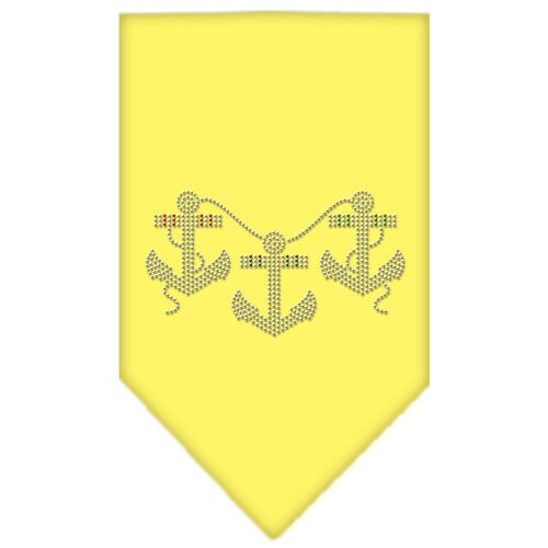 Anchors Rhinestone Bandana Yellow Small