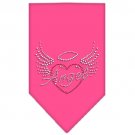 Angel Heart Rhinestone Bandana Bright Pink Small