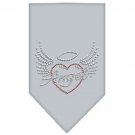 Angel Heart Rhinestone Bandana Grey Small