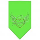 Angel Heart Rhinestone Bandana Lime Green Small