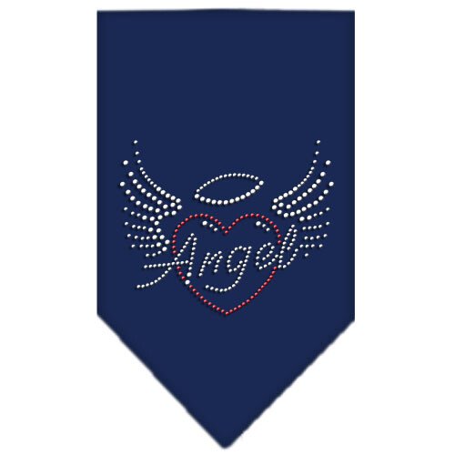 Angel Heart Rhinestone Bandana Navy Blue Small