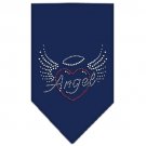 Angel Heart Rhinestone Bandana Navy Blue Small