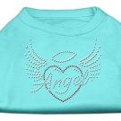 Angel Heart Rhinestone Dog Shirt Aqua Sm (10)