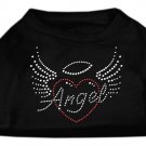 Angel Heart Rhinestone Dog Shirt Black Med (12)