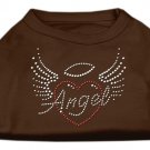 Angel Heart Rhinestone Dog Shirt Brown XS (8)
