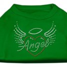 Angel Heart Rhinestone Dog Shirt Emerald Green Sm (10)