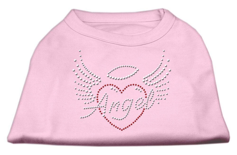 Angel Heart Rhinestone Dog Shirt Light Pink XXL (18)