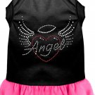 Angel Heart Rhinestone Dress Black with Bright Pink Lg