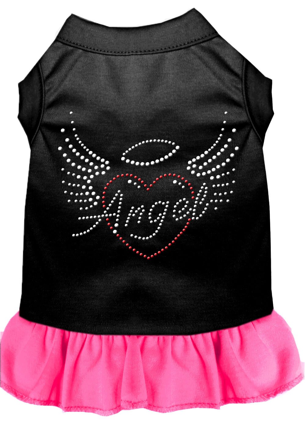 Angel Heart Rhinestone Dress Black with Bright Pink XXL