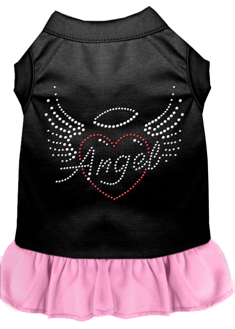 Angel Heart Rhinestone Dress Black with Light Pink XS