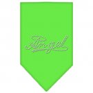 Angel Rhinestone Bandana Lime Green Large