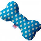 Aqua Blue Swiss Dots 6 Inch Canvas Heart Dog Toy