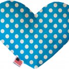 Aqua Blue Swiss Dots 6 Inch Heart Dog Toy