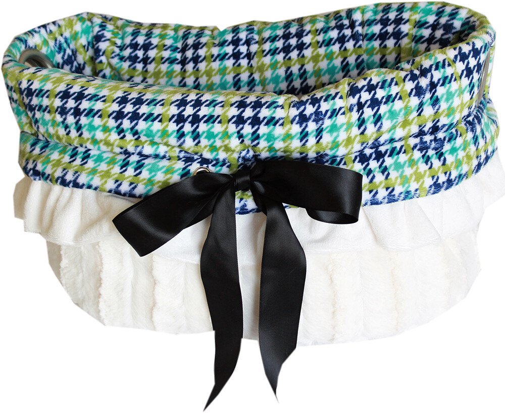Aqua Polka Dots 10 inch Stuffing Free Bone Dog Toy