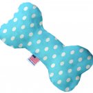 Aqua Polka Dots 6 inch Canvas Heart Dog Toy