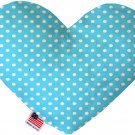 Aqua Polka Dots 6 inch Heart Dog Toy