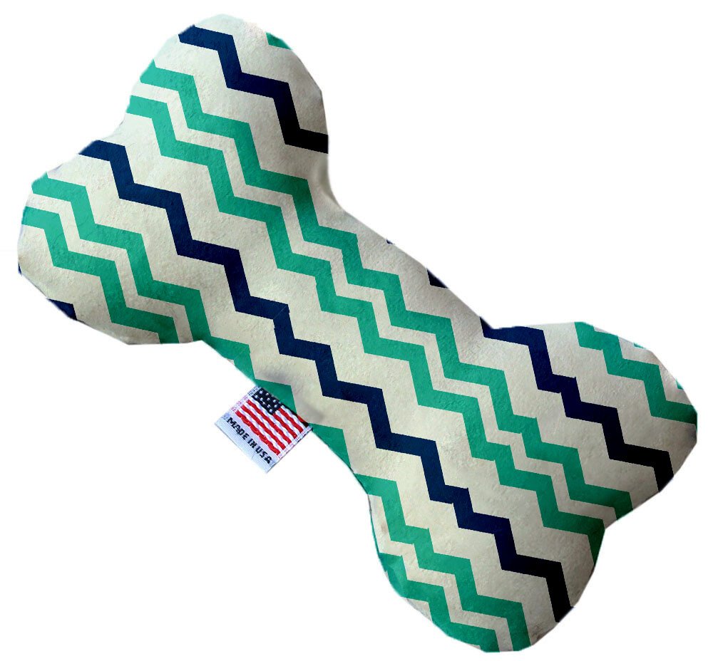 Aquatic Chevron 6 Inch Canvas Heart Dog Toy