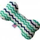 Aquatic Chevron 6 Inch Canvas Heart Dog Toy