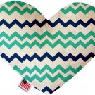 Aquatic Chevron 6 Inch Heart Dog Toy