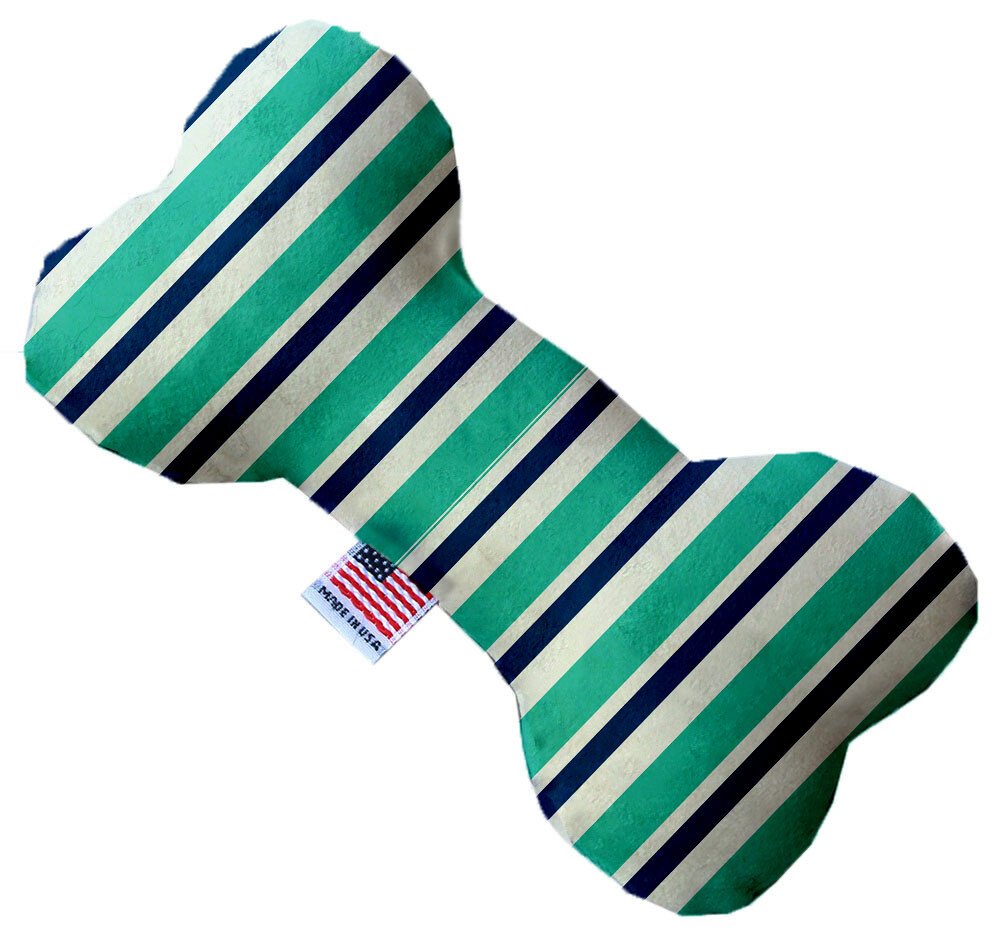 Aquatic Stripes 6 Inch Canvas Heart Dog Toy