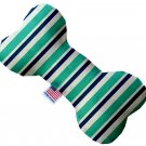 Aquatic Stripes 6 Inch Canvas Heart Dog Toy