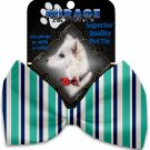 Aquatic Stripes Pet Bow Tie Collar Accessory with Velcro