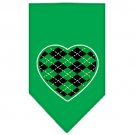 Argyle Heart Green Screen Print Bandana Emerald Green Small